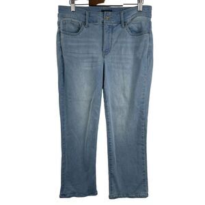 NYDJ Marilyn Straight Crop Jeans Womens 6‎ Blue Cool Embrace Lift Tuck Mid Rise